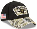 Las Vegas Raiders New Era Black 2021 Salute to Service Primary Logo 39THIRTY Flex Hat for Men product image 1, provided for