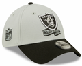 Las Vegas Raiders New Era Gray/Black 2022 Sideline 39THIRTY Flex Hat for Men product image 1, provided for visual reference
