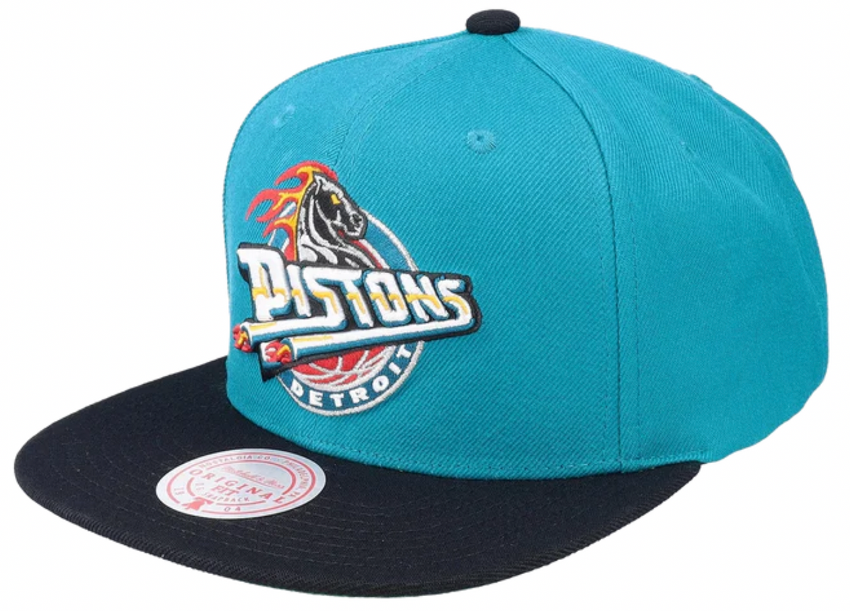 Detroit Pistons Mitchell & Ness 2 Tone Teal/Black Core Basic Snapback Hat for Men product image 1, provided for visual