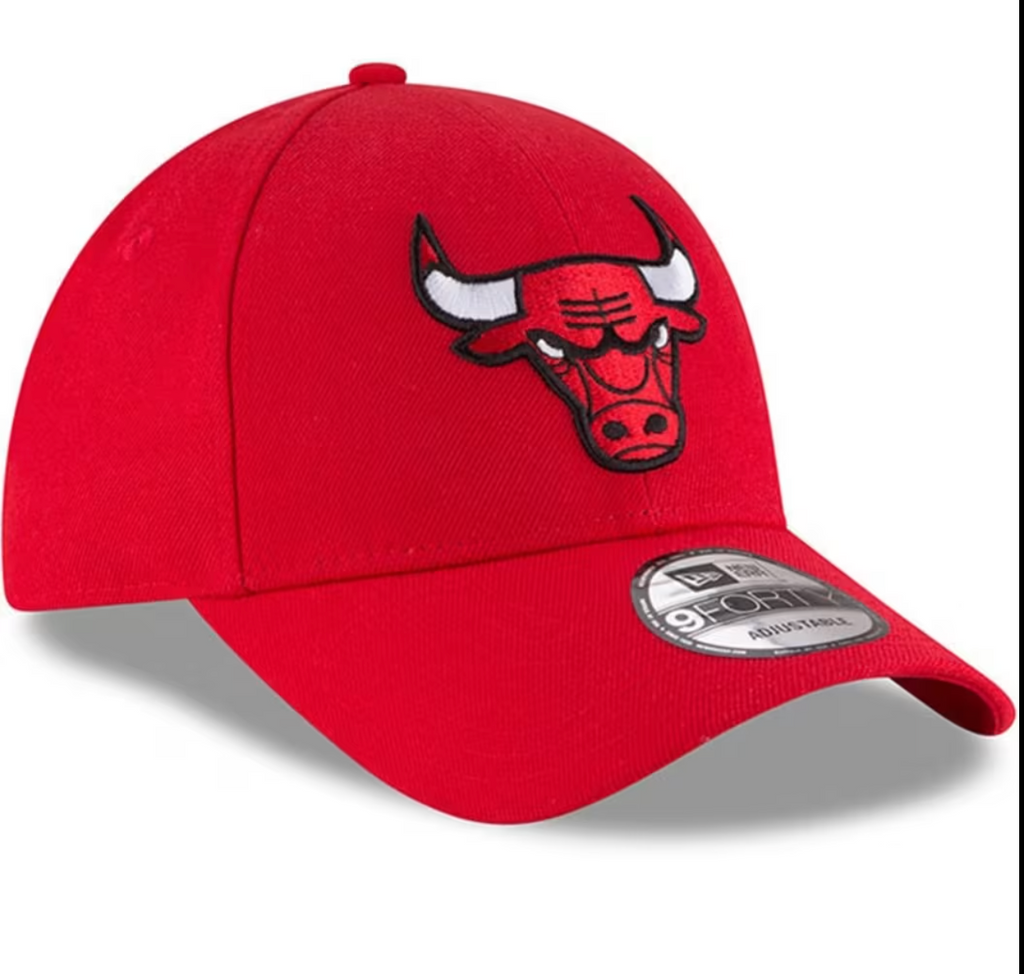 Chicago Bulls New Era The League Red 9FORTY Adjustable Hat product image 3, provided for visual reference and product detail