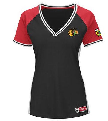 Chicago Blackhawks Majestic NHL "League Diva" V-neck Fashion Shirt for Women product image 1, provided for visual reference