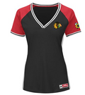 Chicago Blackhawks Majestic NHL "League Diva" V-neck Fashion Shirt for Women product image 1, provided for visual reference