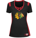 Chicago Blackhawks Draft Me Short Sleeve Criss-Cross Deep V-Neck T-Shirt for Women product image 1, provided for visual