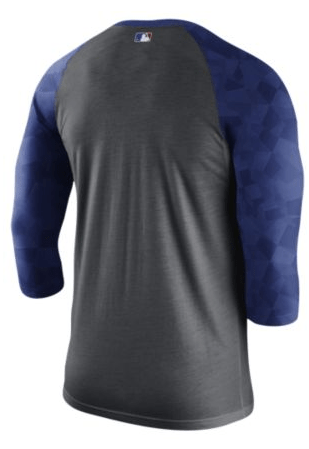 Chicago Cubs Charcoal Heather 3/4 Sleeve Nike AC Legend Shirt for Men product image 2, provided for visual reference and