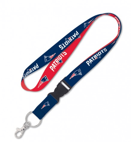 New England Patriots Double Sided Lanyard With Detachable Buckle By Wincraft product image 1, provided for visual reference