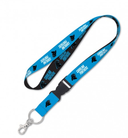 Carolina Panthers Double Sided Lanyard With Detachable Buckle By Wincraft product image 1, provided for visual reference and