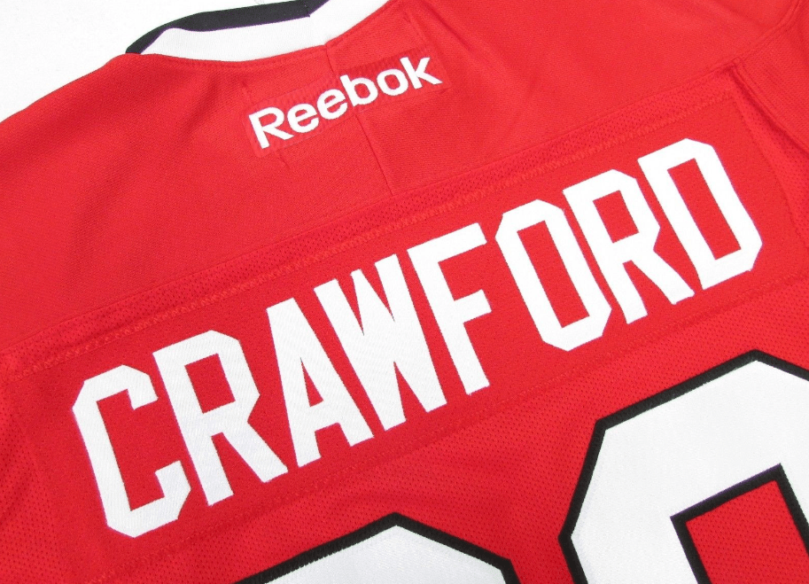 Corey Crawford Rockford Icehogs Premier Replica Red Jersey product image 3, provided for visual reference and product detail