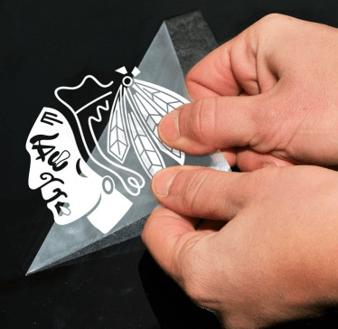 Chicago Blackhawks 4X4 White Perfect Cut Decal By Wincraft product image 2, provided for visual reference and product detail