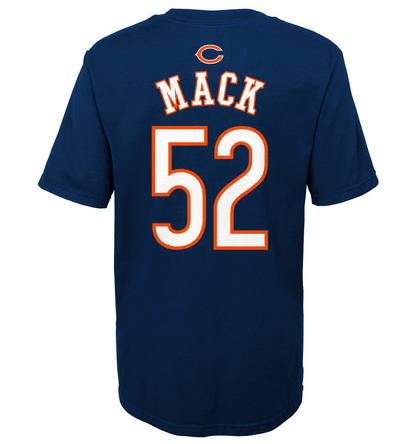 Toddler Chicago Bears Khalil Mack Navy Mainliner Name & Number T-Shirt product image 2, provided for visual reference and