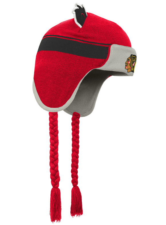 Kids Chicago Blackhawks Tassel Hat product image 3, provided for visual reference and product detail review