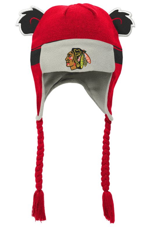 Kids Chicago Blackhawks Tassel Hat product image 2, provided for visual reference and product detail review