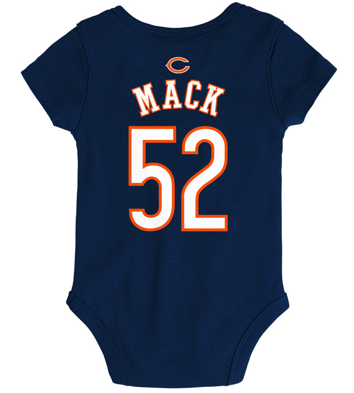 Chicago Bears Infant Navy Khalil Mack Creeper product image 2, provided for visual reference and product detail review