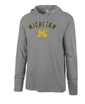 Mens Michigan Wolverines '47 NCAA Focus Club Hood Long Sleeve T-Shirt product image 1, provided for visual reference and