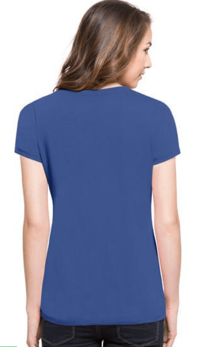 Womens Chicago Cubs Clutch Splitter V-Neck T-Shirt product image 2, provided for visual reference and product detail review