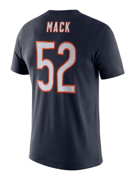 Chicago Bears Khalil Mack 100th Anniversary Nike Navy Player Pride Name & Number Performance T-Shirt for Men product image