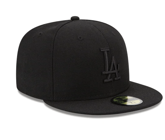 Los Angeles Dodgers Tonal Black On Black 59Fifty Fitted Hat product image 2, provided for visual reference and product