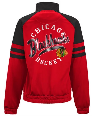 Chicago Blackhawks Baseline Track Jacket for Women product image 2, provided for visual reference and product detail review