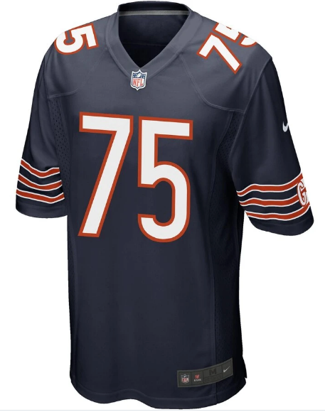 Chicago Bears Mens Kyle Long Nike Navy Blue Team Color Game Jersey product image 2, provided for visual reference and