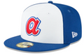 Atlanta Braves Cooperstown Collection White/Royal 59Fifty Fitted Hat for Men product image 1, provided for visual reference