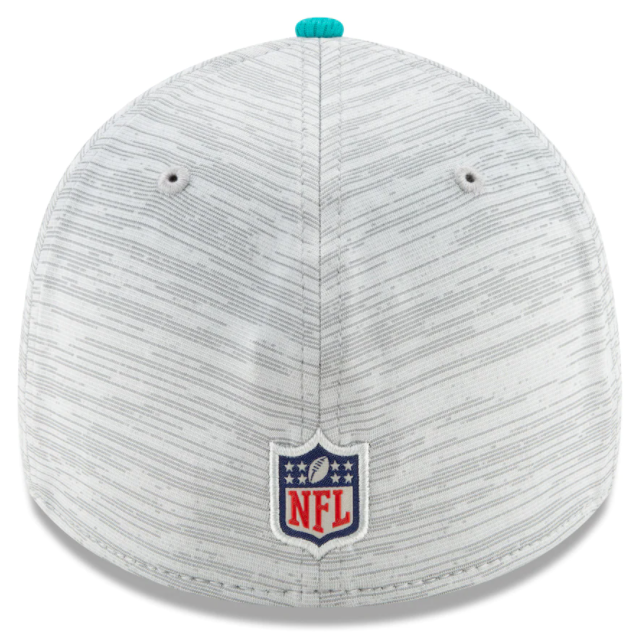 Miami Dolphins 2021 Training Camp On Field Gray/Aqua New Era 39THIRTY Flex Fit Hat product image 4, provided for visual