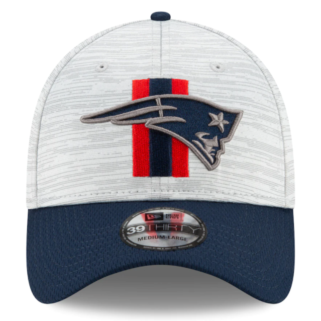 New England Patriots 2021 Training Camp On Field Gray/Navy New Era 39THIRTY Flex Fit Hat product image 2, provided for