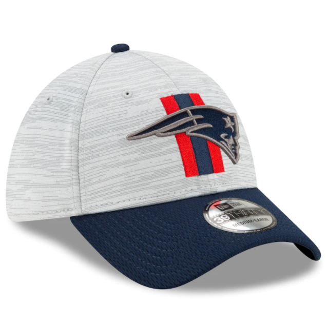 New England Patriots 2021 Training Camp On Field Gray/Navy New Era 39THIRTY Flex Fit Hat product image 3, provided for