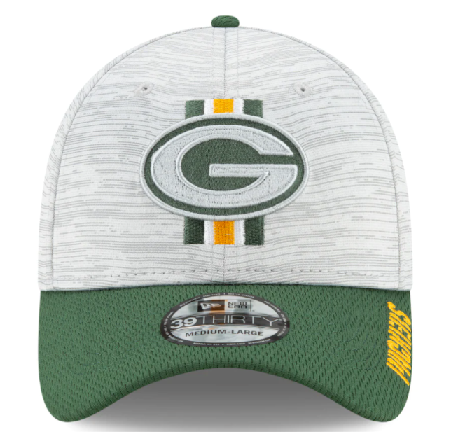 Green Bay Packers 2021 Training Camp On Field Gray/Green New Era 39THIRTY Flex Fit Hat product image 2, provided for visual