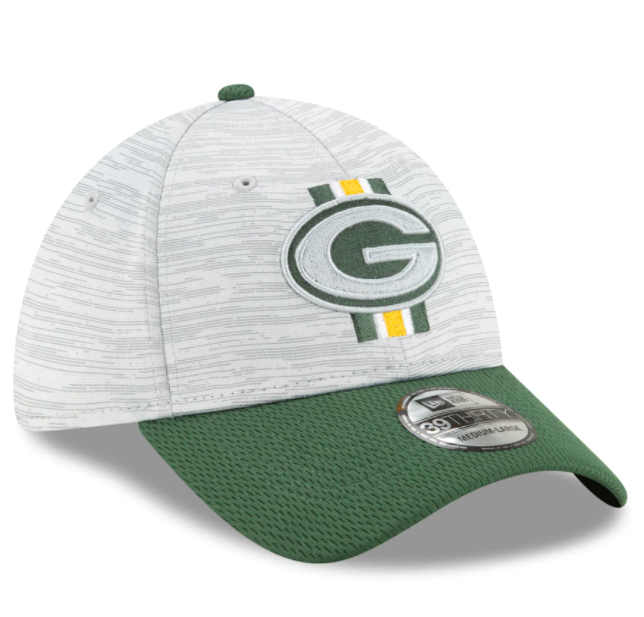 Green Bay Packers 2021 Training Camp On Field Gray/Green New Era 39THIRTY Flex Fit Hat product image 3, provided for visual