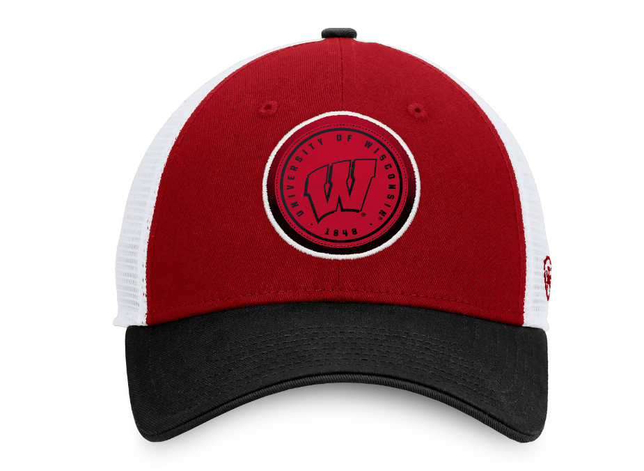 Top of the World Men Wisconsin Badgers Red/White Iconic Adjustable Trucker Hat product image 2, provided for visual