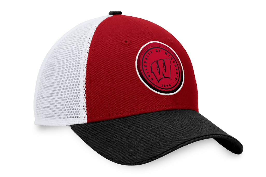 Top of the World Men Wisconsin Badgers Red/White Iconic Adjustable Trucker Hat product image 3, provided for visual