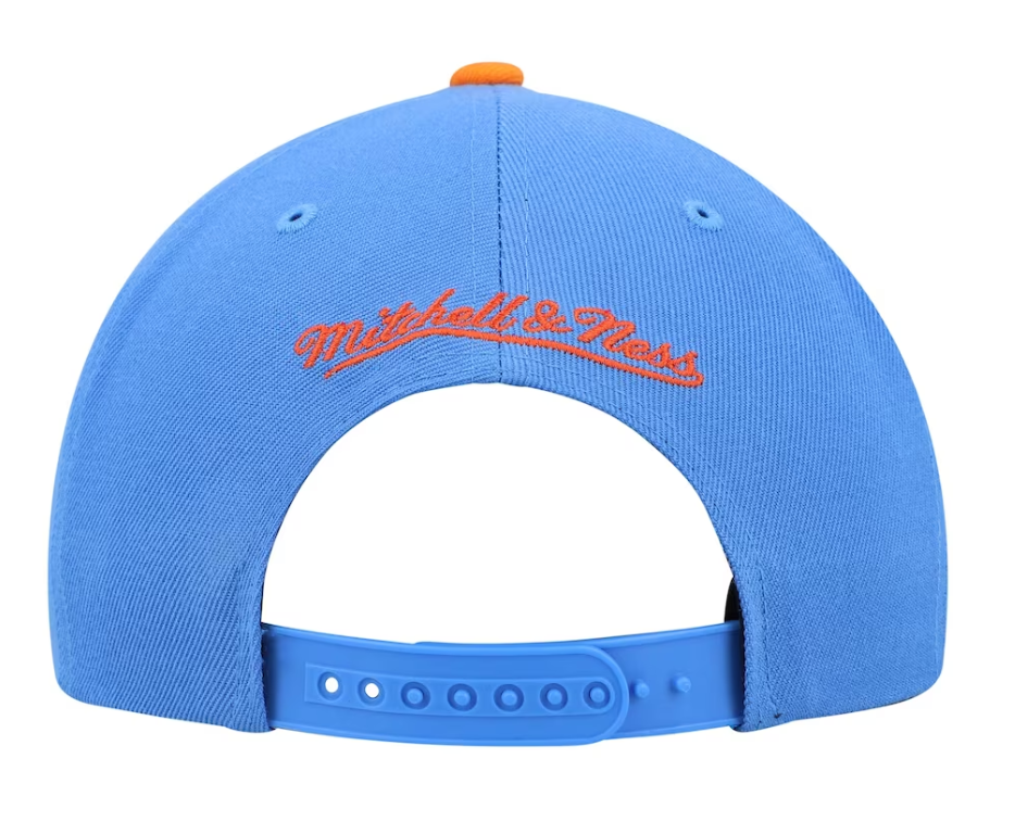 Mens Cleveland Cavaliers 2-Tone Blue/Orange 2.0 HWC Mitchell & Ness Snapback Hat product image 4, provided for visual