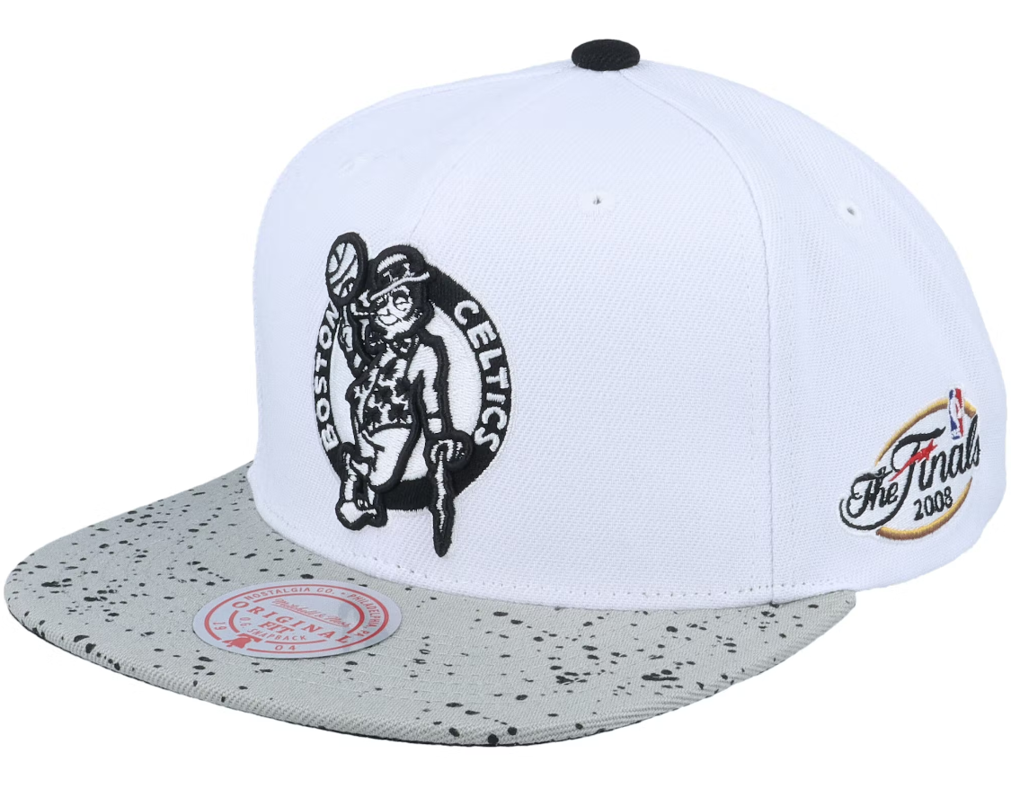 Boston Celtics Mitchell & Ness Cement Top Snapback Hat for Men product image 1, provided for visual reference and product