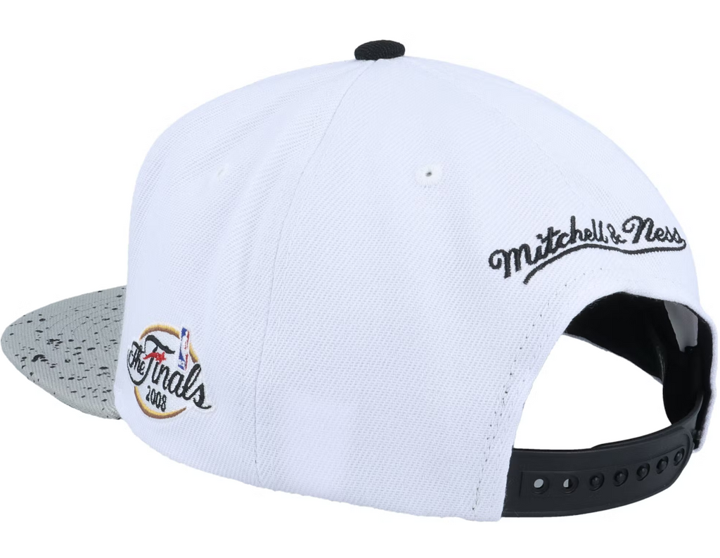 Boston Celtics Mitchell & Ness Cement Top Snapback Hat for Men product image 2, provided for visual reference and product