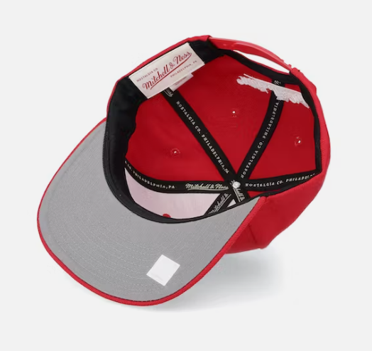 Mens NBA Atlanta Hawks Red Mitchell And Ness Basic Core Snapback Hat product image 3, provided for visual reference and