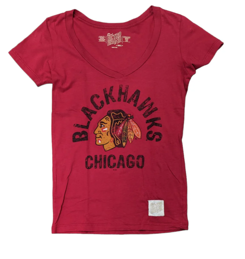 Chicago Blackhawks Chicago Deep V Neck T-Shirt for Women product image 1, provided for visual reference and product detail
