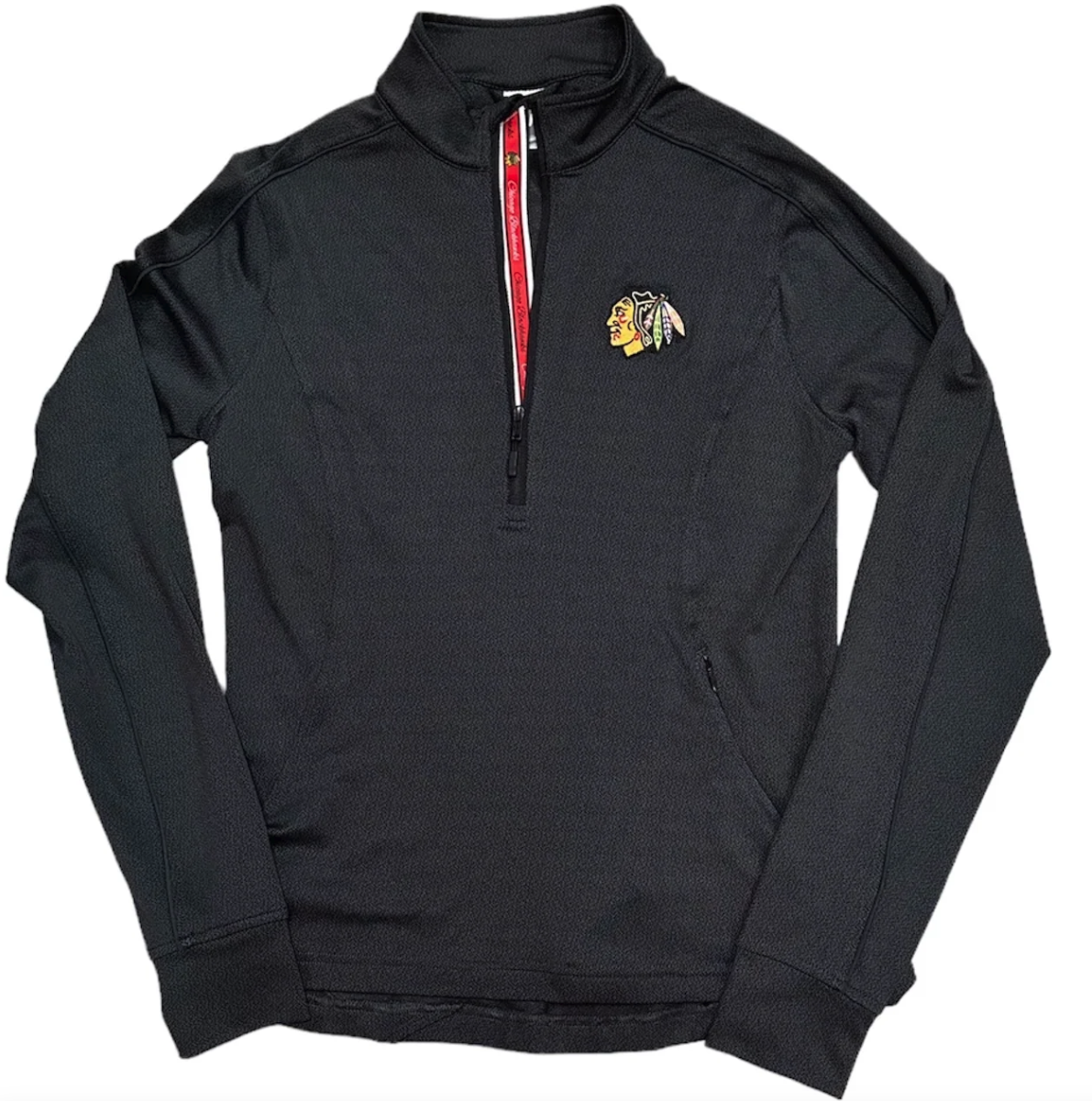 Chicago Blackhawks 1/4 Zip Black Pacer Team Script Crew Jacket, Black-Level Wear for Women product image 1, provided for