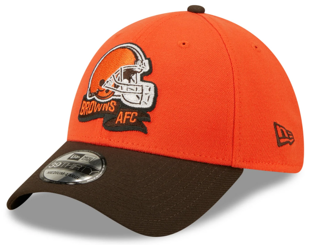 Cleveland Browns New Era Orange/Brown 2022 Sideline 39THIRTY Flex Hat for Men product image 1, provided for visual reference