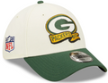Green Bay Packers New Era Cream/Green 2022 Sideline 39THIRTY Flex Hat for Men product image 1, provided for visual reference