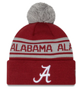 Alabama Crimson Tide NCAA New Era Crimson Repeat Cuffed Pom Knit Hat product image 1, provided for visual reference and