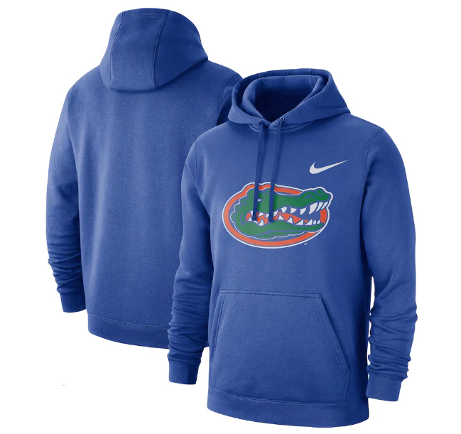Florida Gators Nike Logo Club Fleece Pullover Hoodie - Royal product image 1, provided for visual reference and product