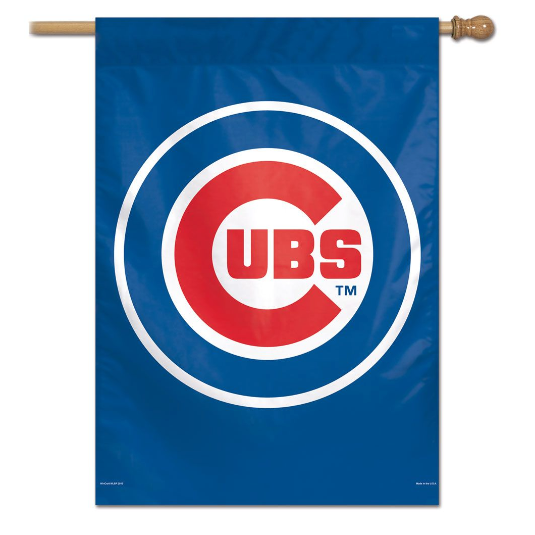 Chicago Cubs Primary Logo 27X37 Vertical Flag product image 1, provided for visual reference and product detail review