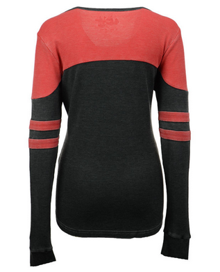 Chicago Blackhawks NHL Touch By Alyssa Milano Red/Black Hat Trick Long Sleeve Thermal T-Shirt for Women product image 2,