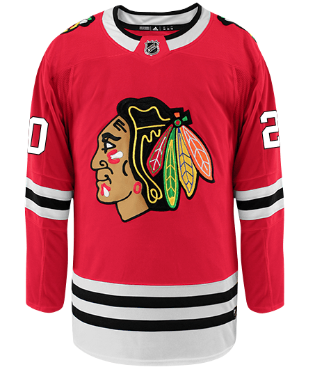 Mens Chicago Blackhawks Brandon Saad adidas Red Home Authentic Player Jersey product image 2, provided for visual reference
