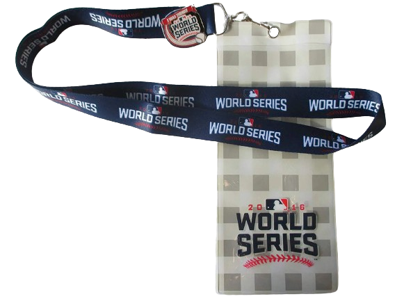 Chicago Cubs 2016 World Series Ticket lanyard with I was there pin product image 2, provided for visual reference and