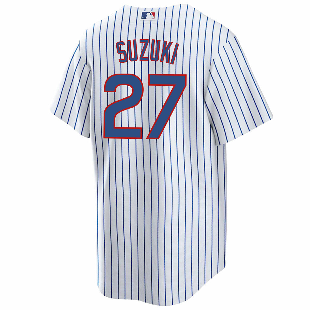 Seiya Suzuki Chicago Cubs NIKE White Home Replica Jersey for Men product image 3, provided for visual reference and product