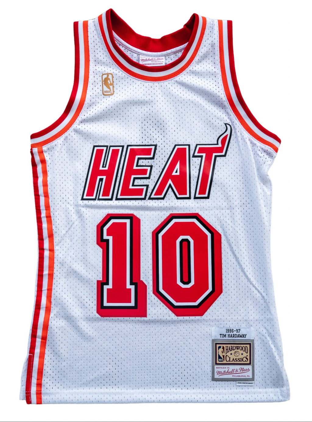 Miami Heat Tim Hardaway Mitchell & Ness NBA Mens Hardwood Classics White Swingman Jersey product image 1, provided for