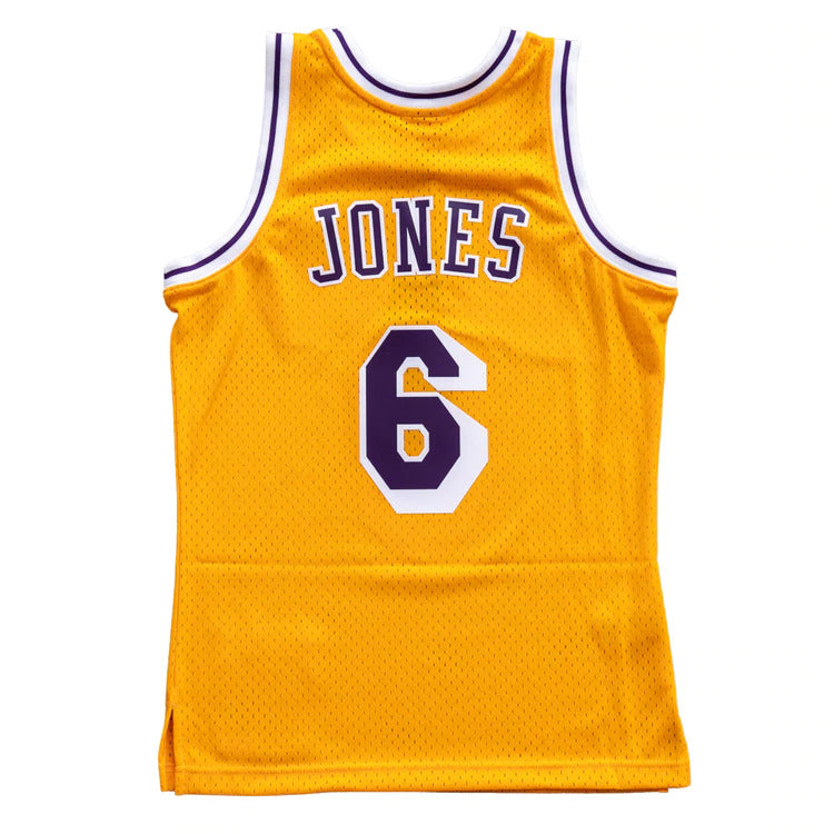 Eddie Jones Los Angeles Lakers #6 Mitchell & Ness 1996-97 Hardwood Classics Swingman Player Jersey - Gold for Men product