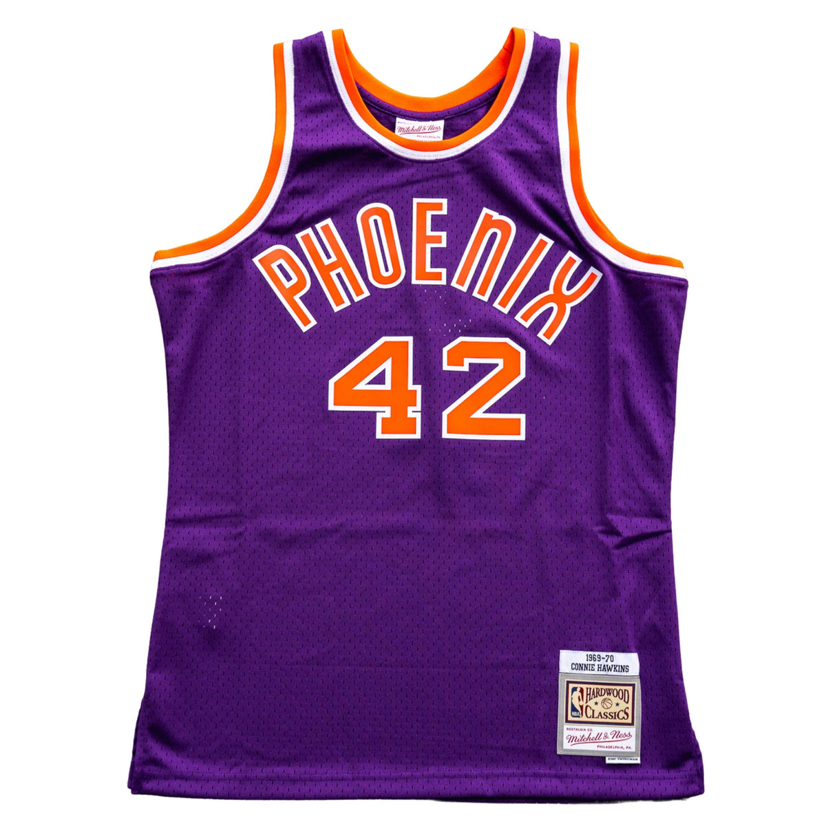 Phoenix Suns Connie Hawkins Mitchell & Ness 1969-70 Hardwood Classics Purple Swingman Jersey for Men product image 1,