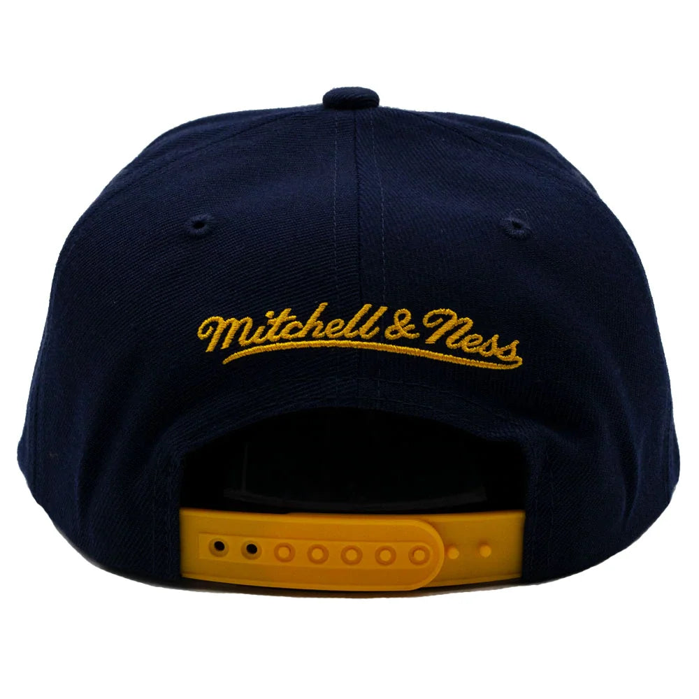 Golden State Warriors 2 Tone Navy/Gold HWC Mitchell & Ness Snapback Hat for Men product image 2, provided for visual