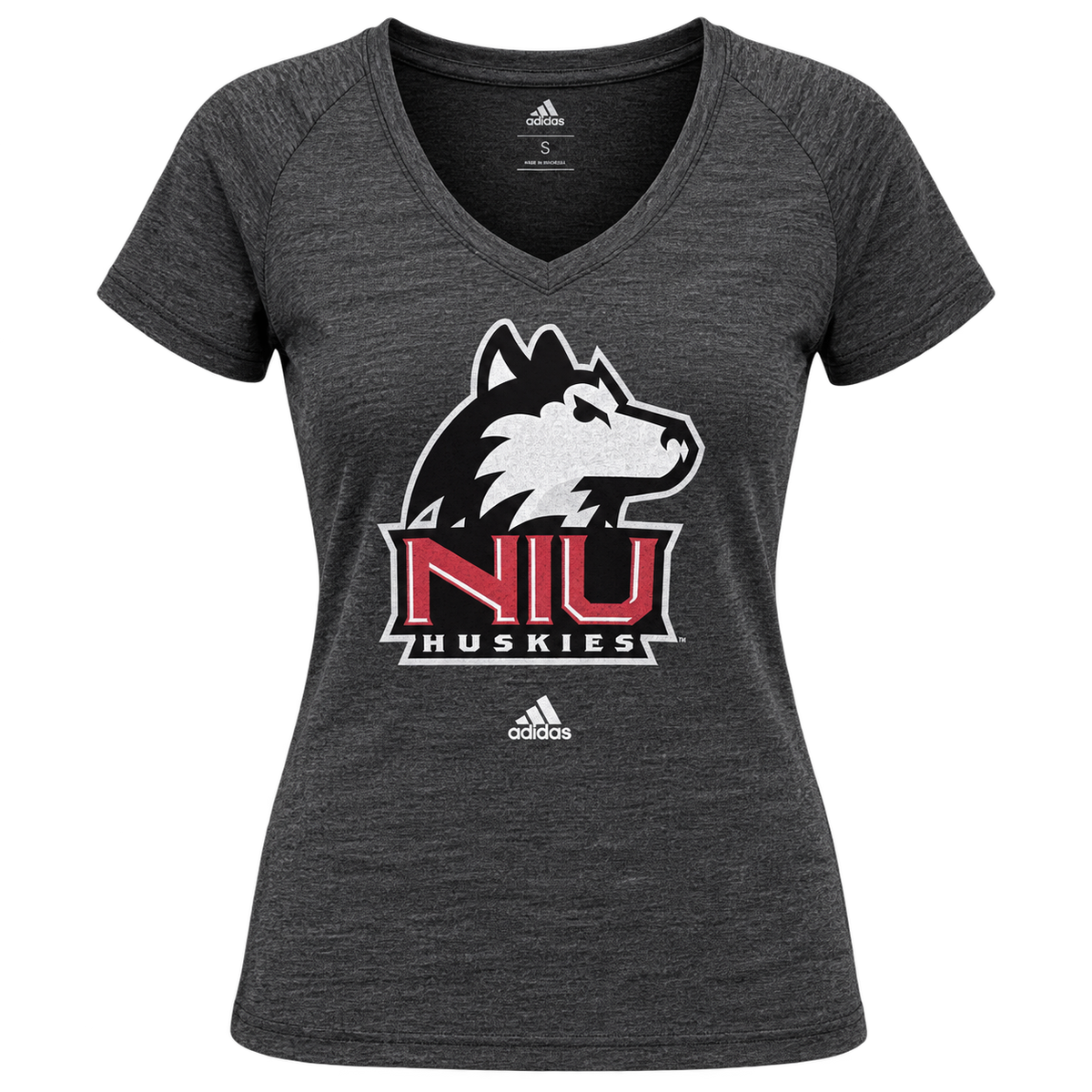 adidas Gray Northern Illinois Huskies Classic Primary Tri-Blend V-Neck T-Shirt for Women product image 1, provided for
